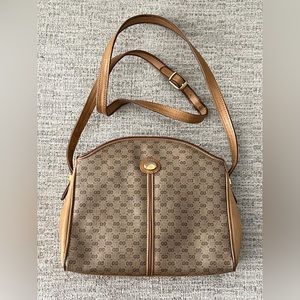 Authentic Vintage Beige Gucci Micro GG Guccisima Crossbody with Coated Canvas